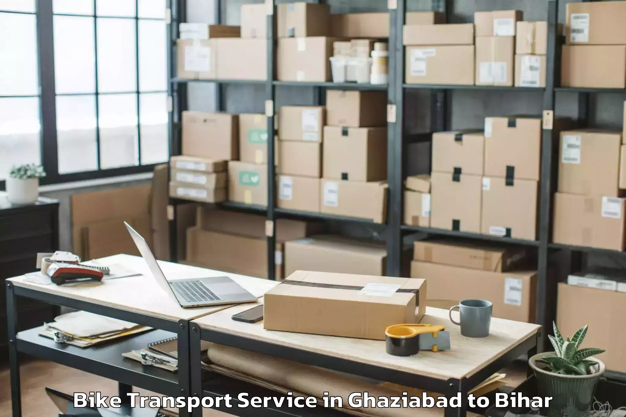 Easy Ghaziabad to Lauria Nandangarh Bike Transport Booking